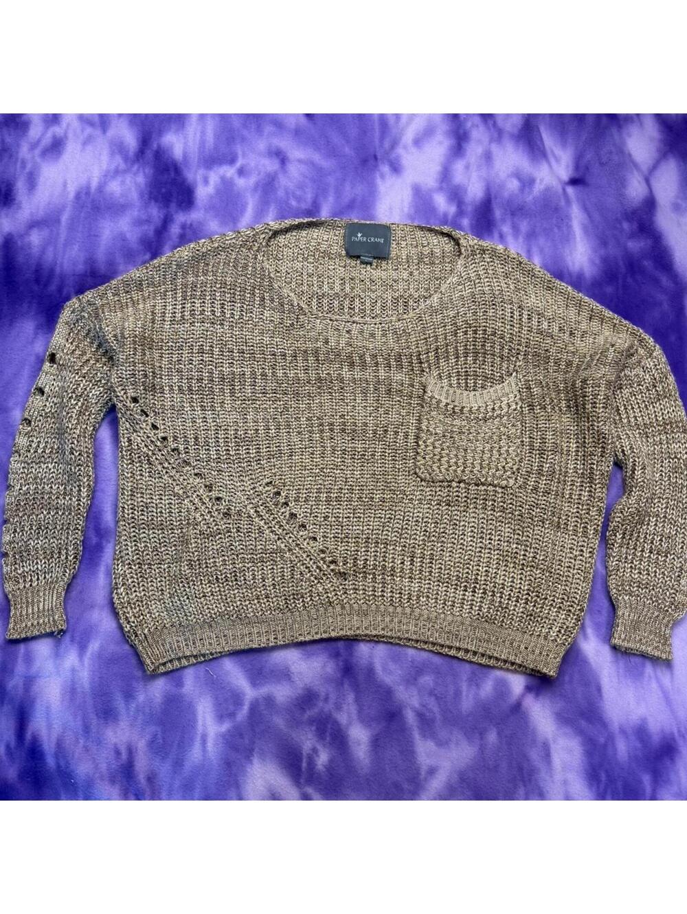 Paper Crane tonal beige brown knitted slouchy oversized sweater